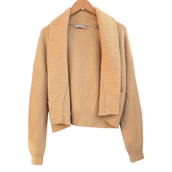 Vince. Wool Cashmere Blend Chunky Open Cropped Cardigan - Picture 2 of 11